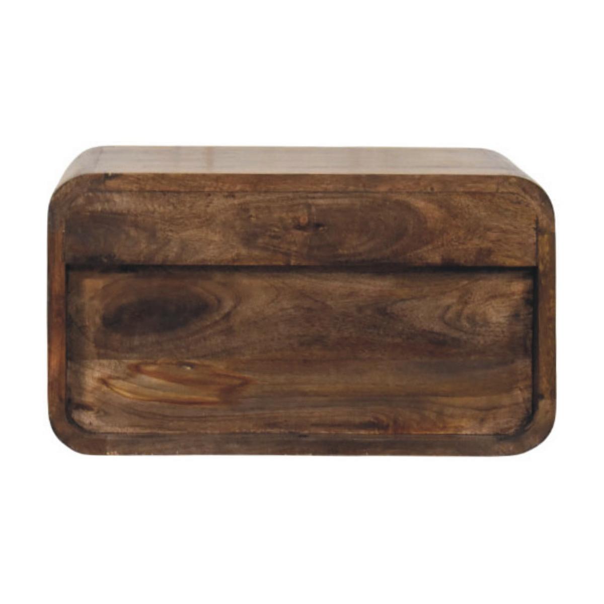 NACHTTISCH Wandmontiert mit offenem Fach - Dunkelbraun/Messingfarben, Holz/Metall (45/25/32cm) - Artisan Furniture