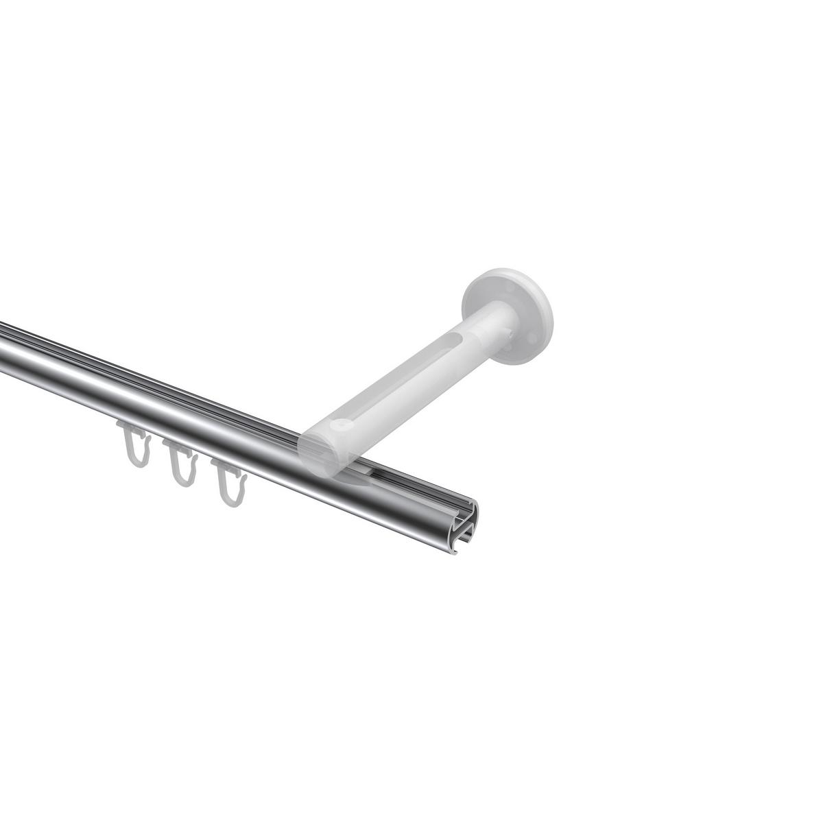 GARDINENSTANGE INNENLAUF Siteno Mavell 600 cm (geteilt in 3 x 200 cm), 1-läufig, 20 mm Ø Chrom - Chromfarben/Weiß, Metall (600cm) - INTERDECO