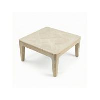 SOFATISCH LOIRE, Mango Massivholz, handgefertigt, Weiß-Mango, 60 x 60 x 32 cm - Beige/Weiß, Holz (60/60/32cm) - KADIMA DESIGN