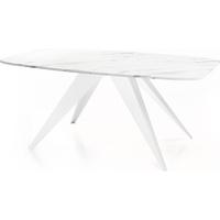 ESSTISCH Fatina rechteckig ausziehbar, Marmor Weiß 160-198/90/76 cm - Ecru/Weiß, Holzwerkstoff/Metall (80/200/76cm) - WFL GROUP
