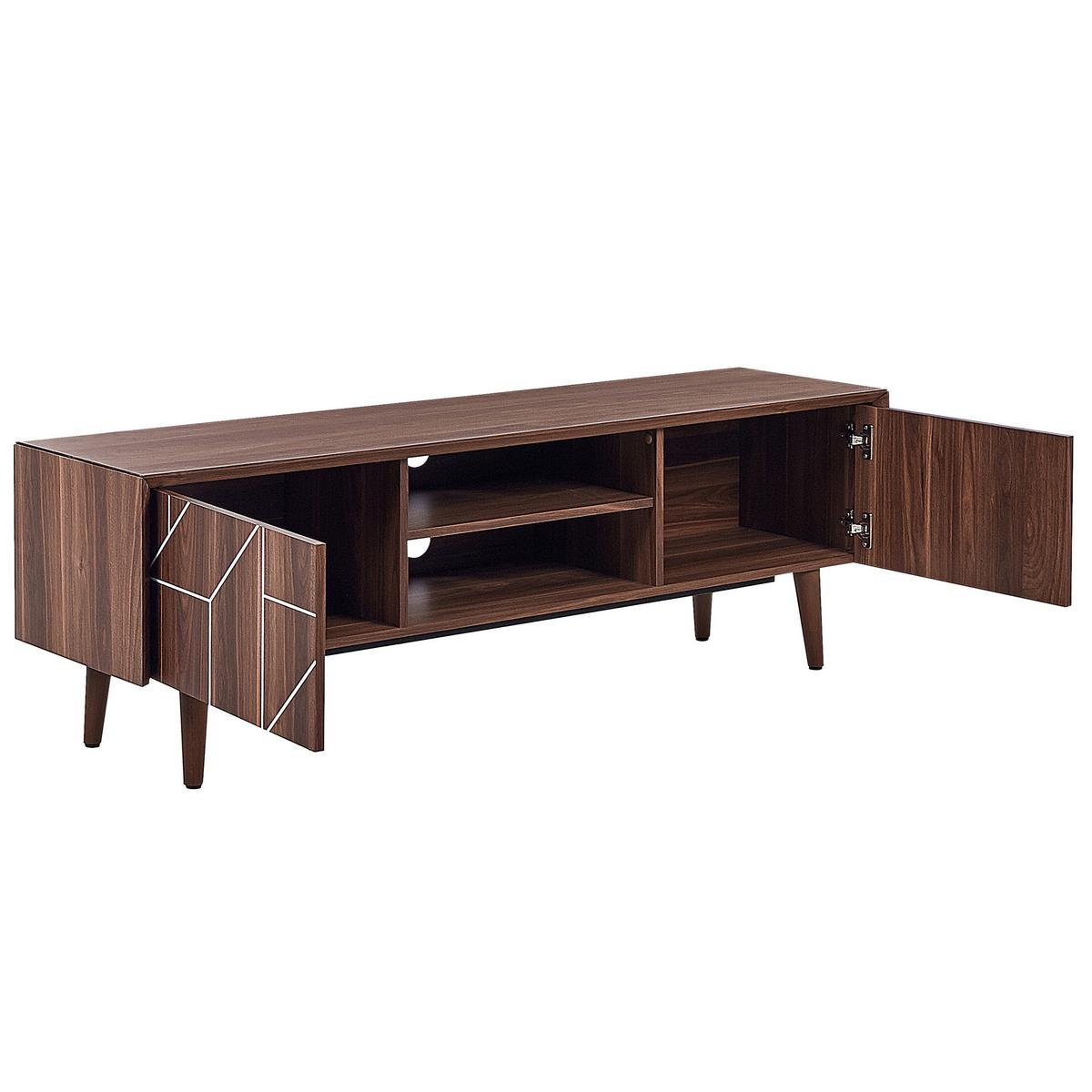 TV-MÖBEL Dunkelbraun FRANKLIN 39/150/51 cm - Dunkelbraun, Holzwerkstoff (150/51/39cm) - Beliani