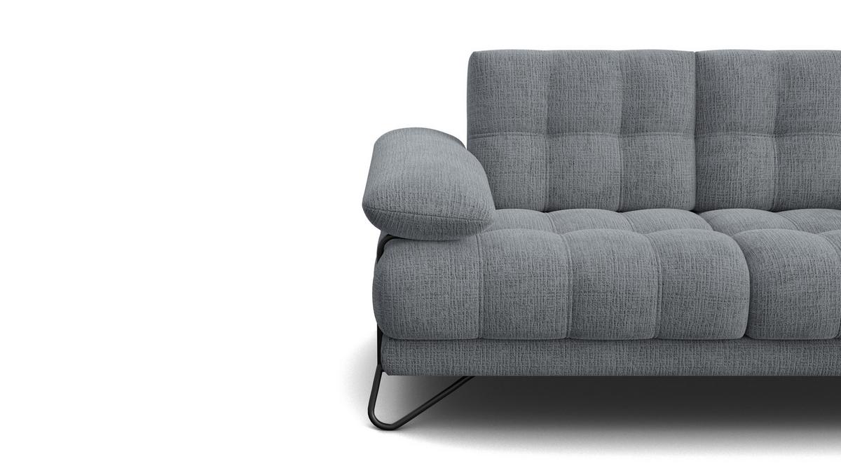 SOFA BUBBARA 2-Sitzer, dunkelgrau - Dunkelgrau/Schwarz, Holz/Textil (185/87/96cm) - Wozimo