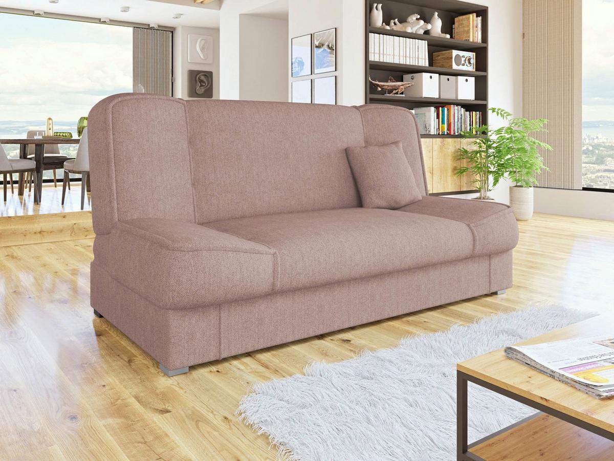 SCHLAFSOFA Gabi - Hellrosa/Silberfarben, Holz/Kunststoff (175/80/80cm) - MIRJAN24