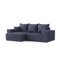 ECKSOFA SENSO mit Schlaffunktion Marin im Tilia Stoff - Schwarz/Dunkelblau, Holz/Holzwerkstoff (255/148cm) - AltaBeds
