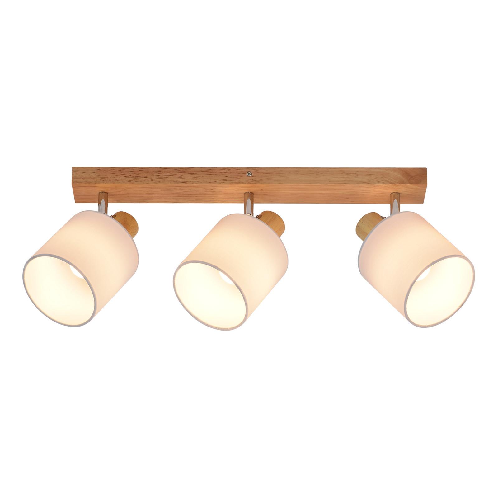 DECKENSTRAHLER Brand 3-flammig 47/11/21 cm - Braun, Textil (47/11/21cm) - Nettlife