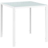 ESSTISCH Esszimmertisch Quadratischer Küchentisch für 4 Personen, Weiß - Weiß, Metall (75/75/75cm) - HOMCOM