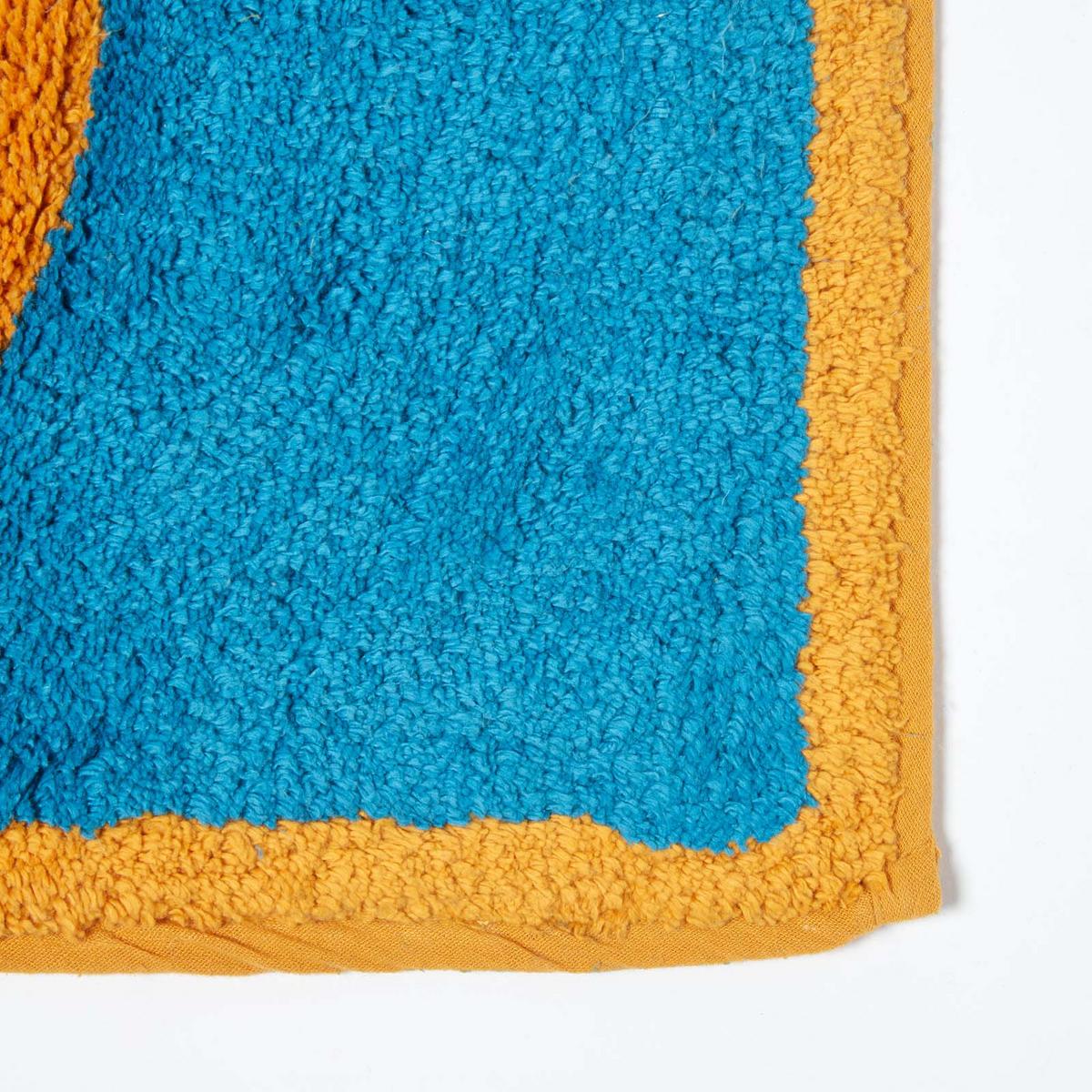 BADEMATTE Gummiente 45/75 cm, Baumwolle - Blau, Textil (45/75cm) - Homescapes
