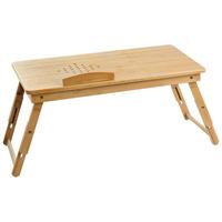 KLAPPBARER Laptoptisch Hellbraun 57/35 cm Orge - Hellbraun/Braun, Holz (35/57/21cm) - Beliani