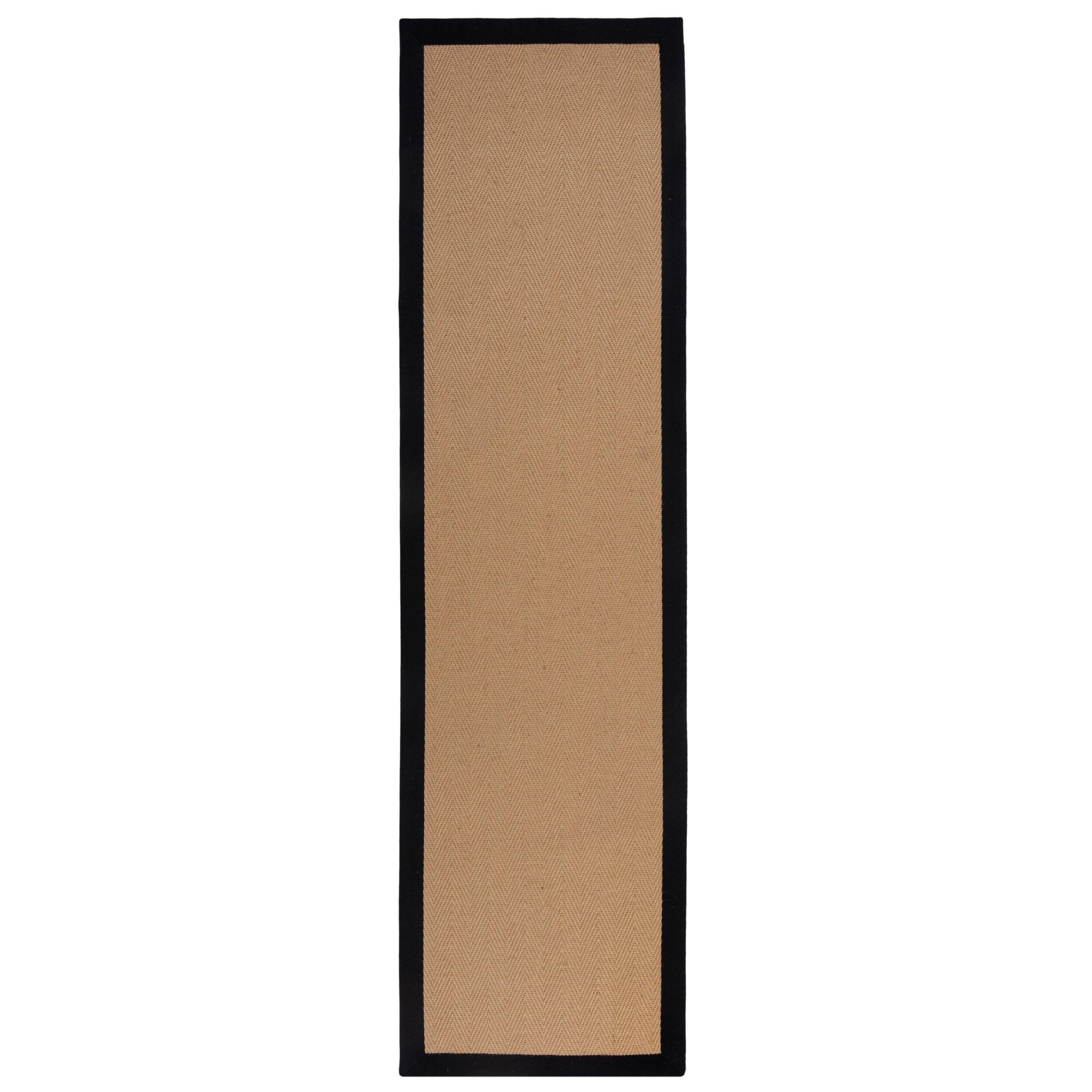 JUTETEPPICH TRENT, geometrisch, Braun-Schwarz, 60 x 800 cm - Schwarz/Naturfarben, Textil (800/60cm) - KADIMA DESIGN