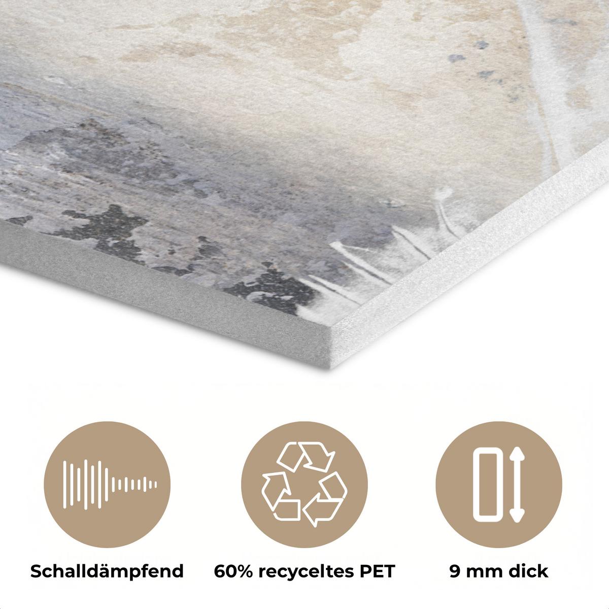 AKUSTIKBILD Luxus - Abstrakt - Gold - Weiß Akustikpaneele 90x60 cm - Goldfarben, Kunststoff (90/60/0.9cm) - MuchoWow