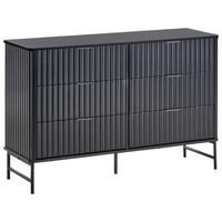 KOMMODE mit 6 Schubladen Schwarz Glastonbury - Schwarz, Holzwerkstoff (120/80/40cm) - Beliani
