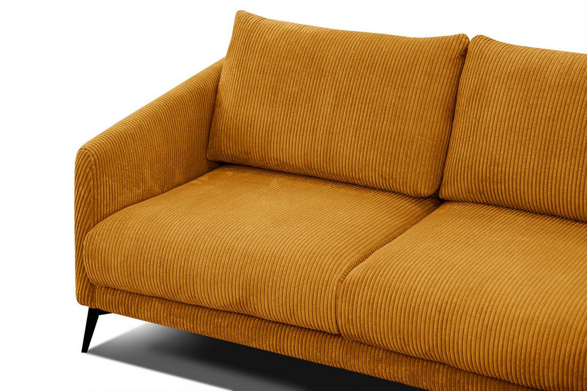 SOFA VILT 3-Sitzer, honig - Schwarz/Honig, Holzwerkstoff/Textil (202/89/94cm) - Wozimo