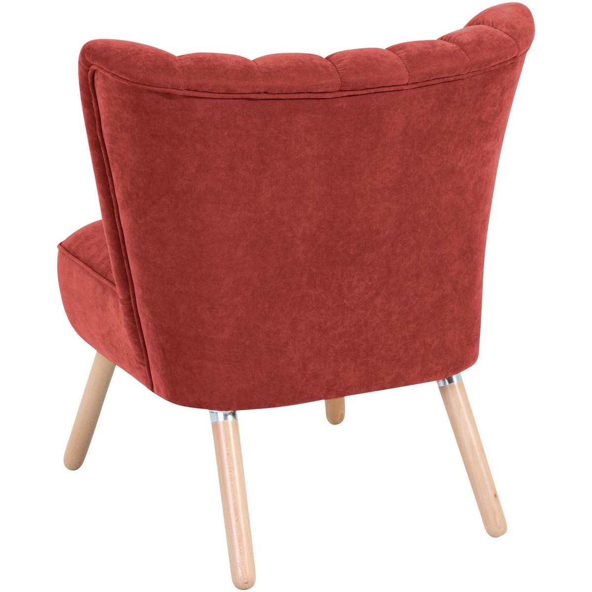 SESSEL Kadisha Bezug Velourstoff Buche natur / terracotta - Buchefarben/Terracotta, Kunststoff (70/80/66cm) - 58aufmkessel