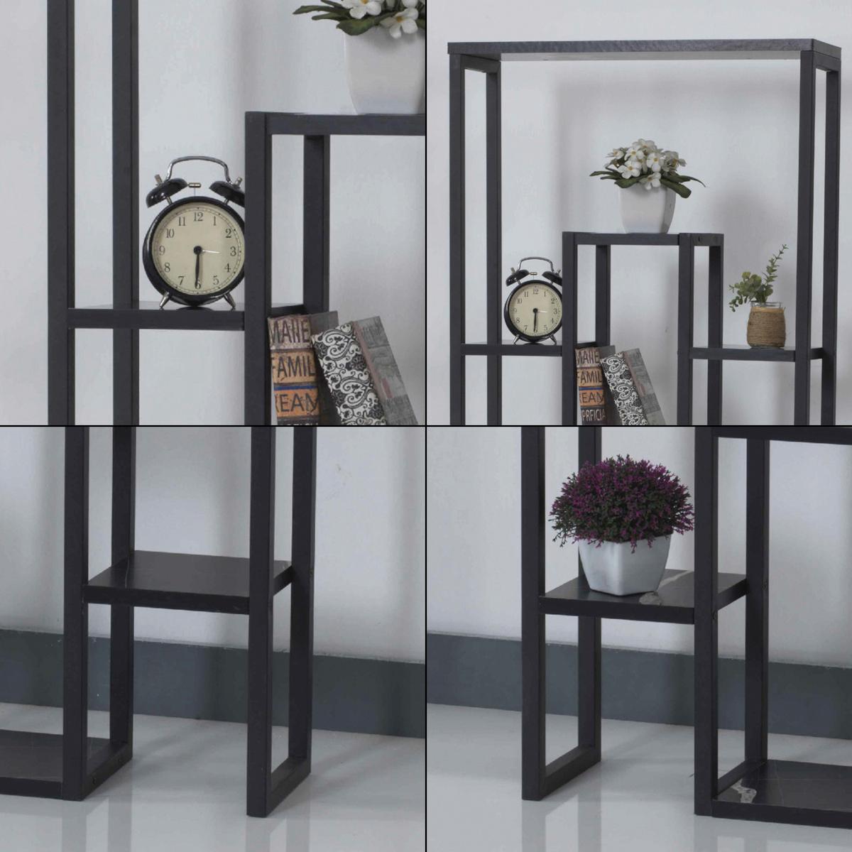 STANDREGAL Blaavandshuk - Schwarz, Holzwerkstoff/Metall (60/150/19cm) - [en.casa]