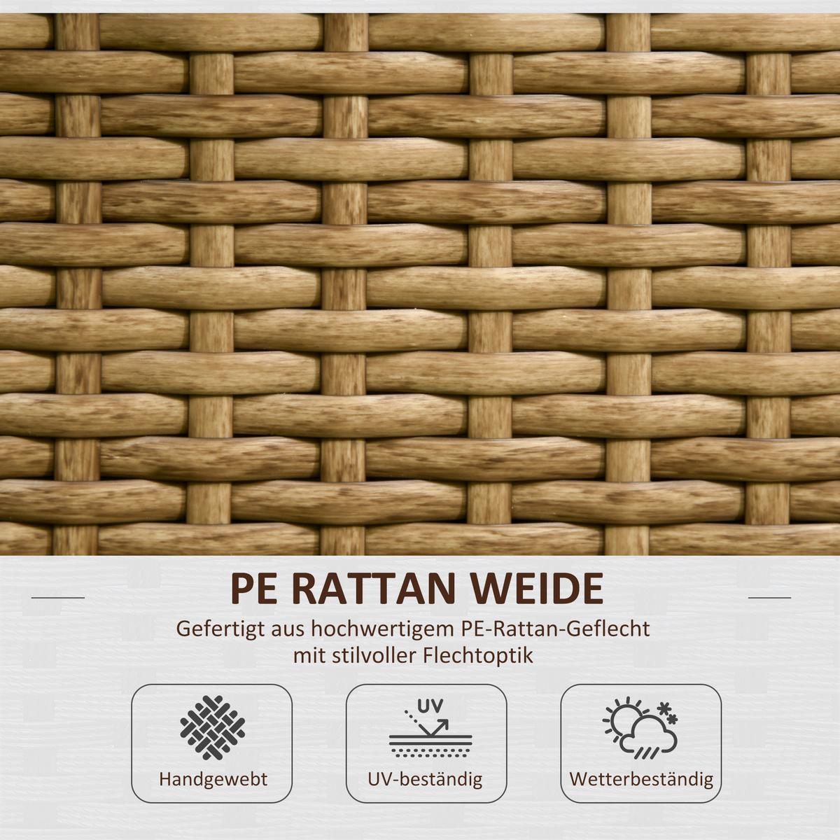 POLYRATTAN Hochbeet, Pflanzenkasten - Sandfarben, Metall (29/103/103cm) - Outsunny