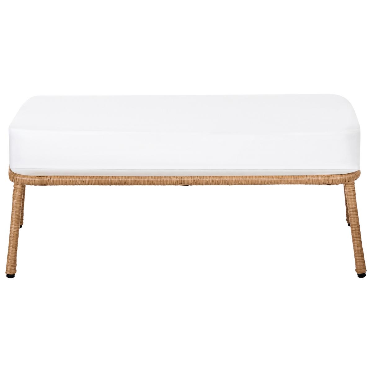 GARTENSOFA 2-Sitzer mit Bank Polyrattan Hellbraun Follo - Hellbraun/Braun, Kunststoff (130/89/66cm) - Beliani