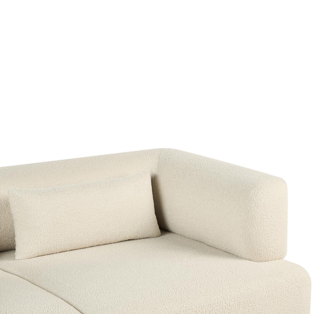 2-SITZER-SOFA Bouclé Cremeweiß Movik - Creme, Textil (183/74/90cm) - Beliani