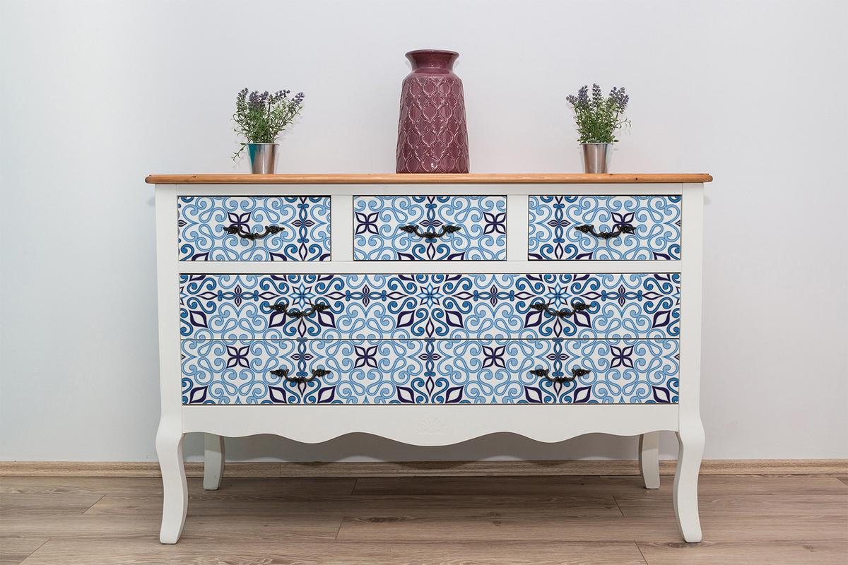 MÖBELAUFKLEBER 100x50 cm Arabisches Muster - Blau, Kunststoff (100/50/50cm) - TULUP