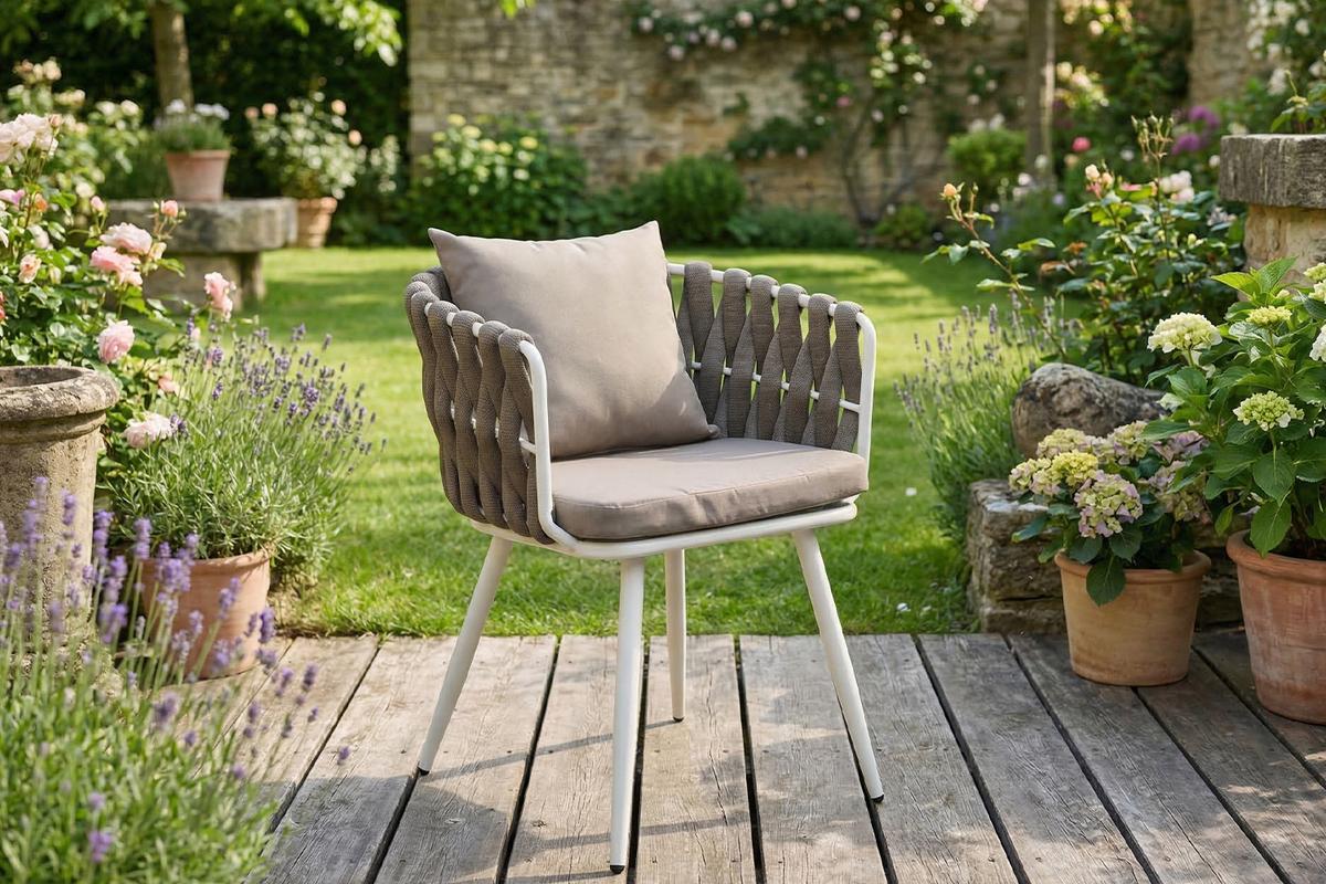 GARTENSTUHL LUSHA Grau Kunststoff, Metall (1er-Set) - Dunkelgrau, Metall (62/78/63cm) - KAWOLA