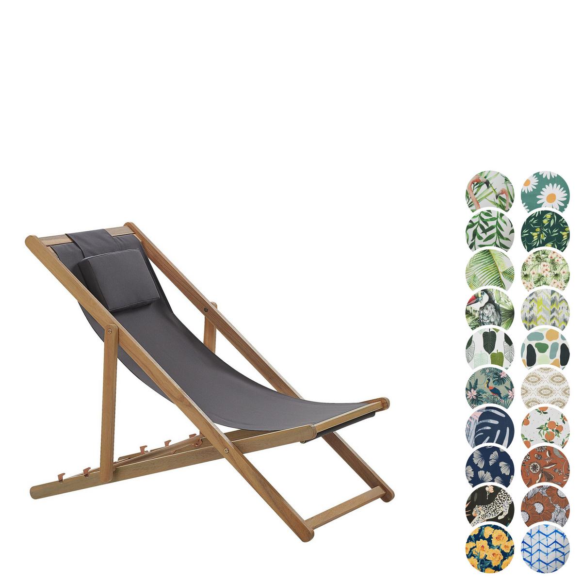 GARTENLIEGE mit 2 Ersatzstoffbezügen hellbraun/grau Avellino - Hellbraun/Grau, Textil (54/70/97cm) - Beliani