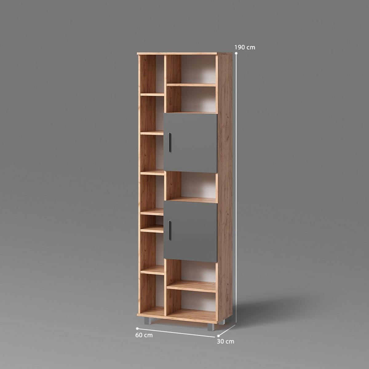 BADSCHRANK Eisak Goldkraft Eiche 60 x 190 cm - Honigeiche, Holzwerkstoff (60/190/30cm) - Livinity®