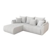 ECKSOFA mit Schlaffunktion Ottomane Links TOKO-L 277x194x86 Weiß Bouclé - Schwarz/Weiß, Holzwerkstoff/Kunststoff (277/194cm) - ALTDECOR