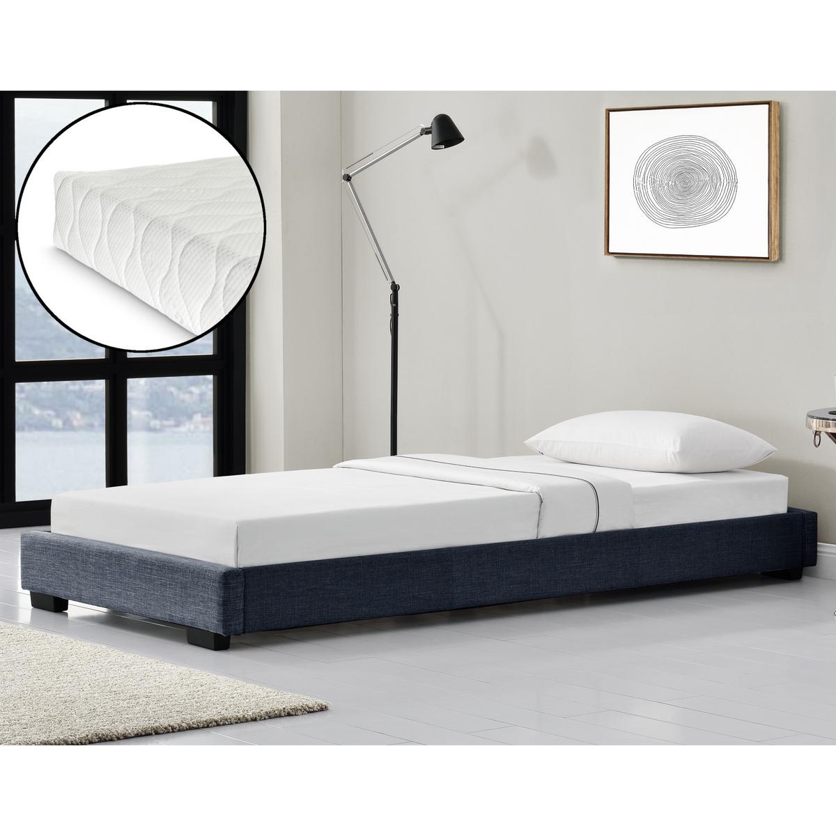 POLSTERBETT Solingen mit Matratze - Dunkelgrau, Textil (90/200cm) - Corium