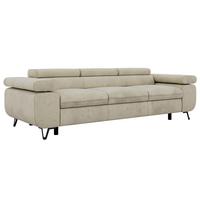 3-SITZER SOFA PETER - Beige Velvet - Beige/Schwarz, Textil/Metall (262/76/99cm) - MKS