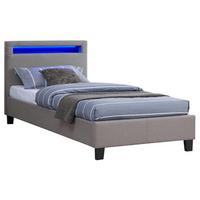 POLSTERBETT MIT LED HIMALAYA 90X200 CM - Grau, Textil (90/200cm) - CARO-Möbel