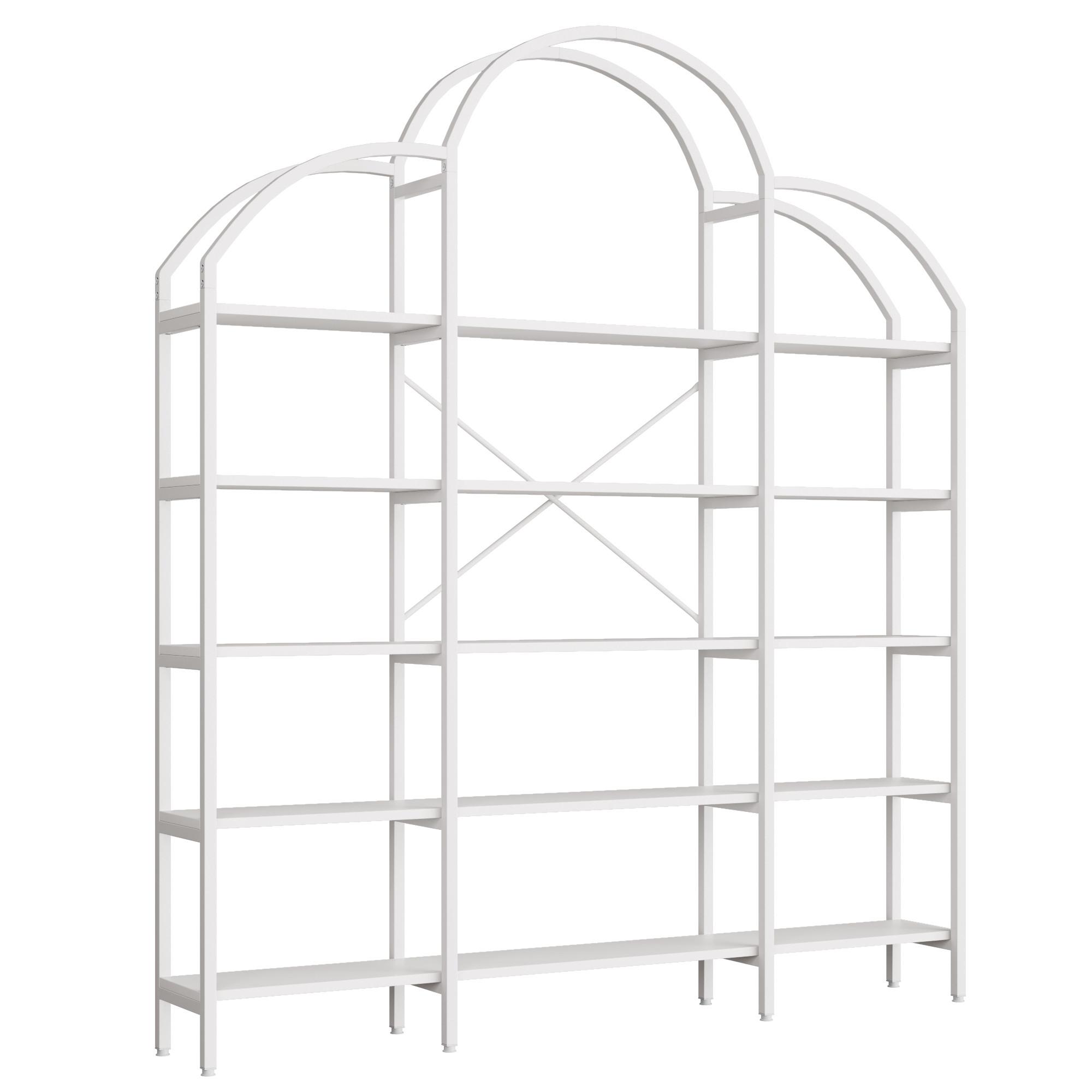 REGALE in weiß, wolken-design & 5 offene ebenen - Weiß, Holzwerkstoff (170/190/26cm) - Urban Meuble