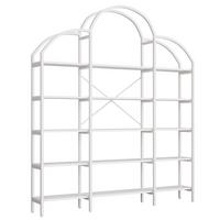 REGALE in weiß, wolken-design & 5 offene ebenen - Weiß, Holzwerkstoff (170/190/26cm) - Urban Meuble