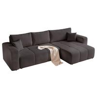 ECKSOFA Leros Xl Mit Schlaffunktion - Schwarz, Holzwerkstoff/Textil (145/278cm) - Fun Möbel