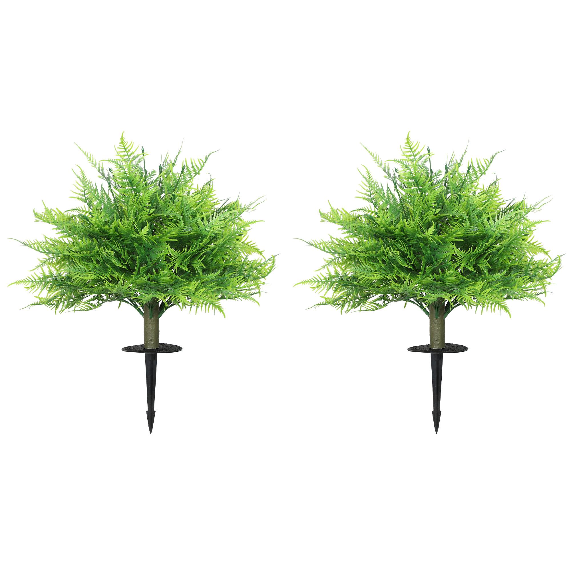 KUNSTPFLANZE 2er Set PE Aluminium Grün - Grün, Kunststoff (60cm) - HOMCOM