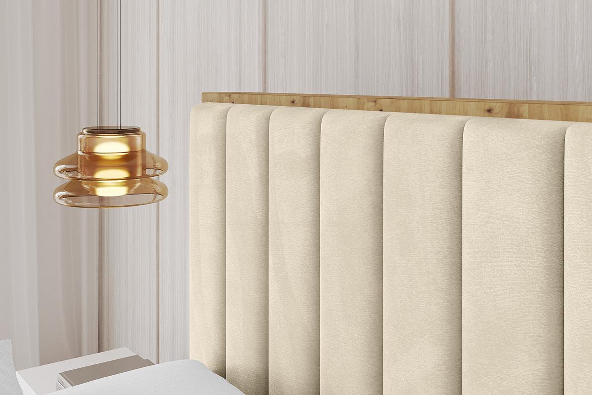 POLSTERBETT mit Bettkasten, Fußteil und Lattenrost, Boxbett mit Matratze H3/H4 - ENZO4-Z 180x200 Beige - Ecru, Holzwerkstoff/Textil (180/200cm) - ALTDECOR