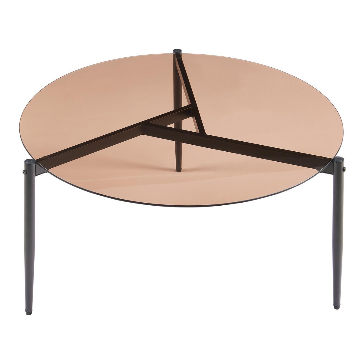 COUCHTISCH Ulökantaa 80/40 cm - Braun, Glas/Metall (40/40/80cm) - [en.casa]