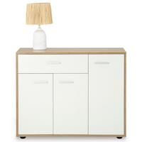 KOMMODE ESTELLE Sonoma Eiche/weiß - Weiß/Sonoma Eiche, Holzwerkstoff (88/70/30cm) - CARO-Möbel