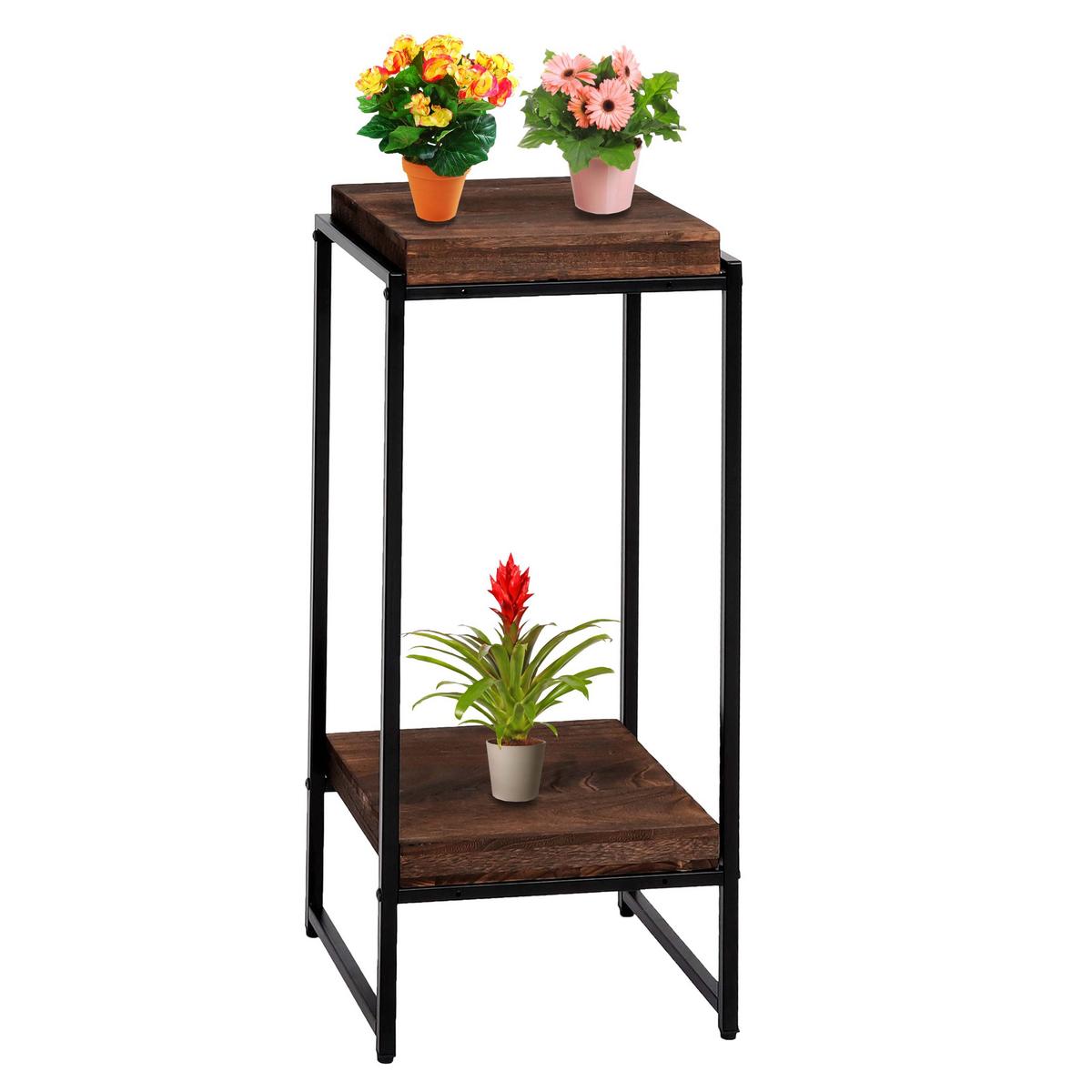BLUMENTISCH quadratisch Dunkelbraun - Dunkelbraun, Holzwerkstoff (32/30/82cm) - MCW