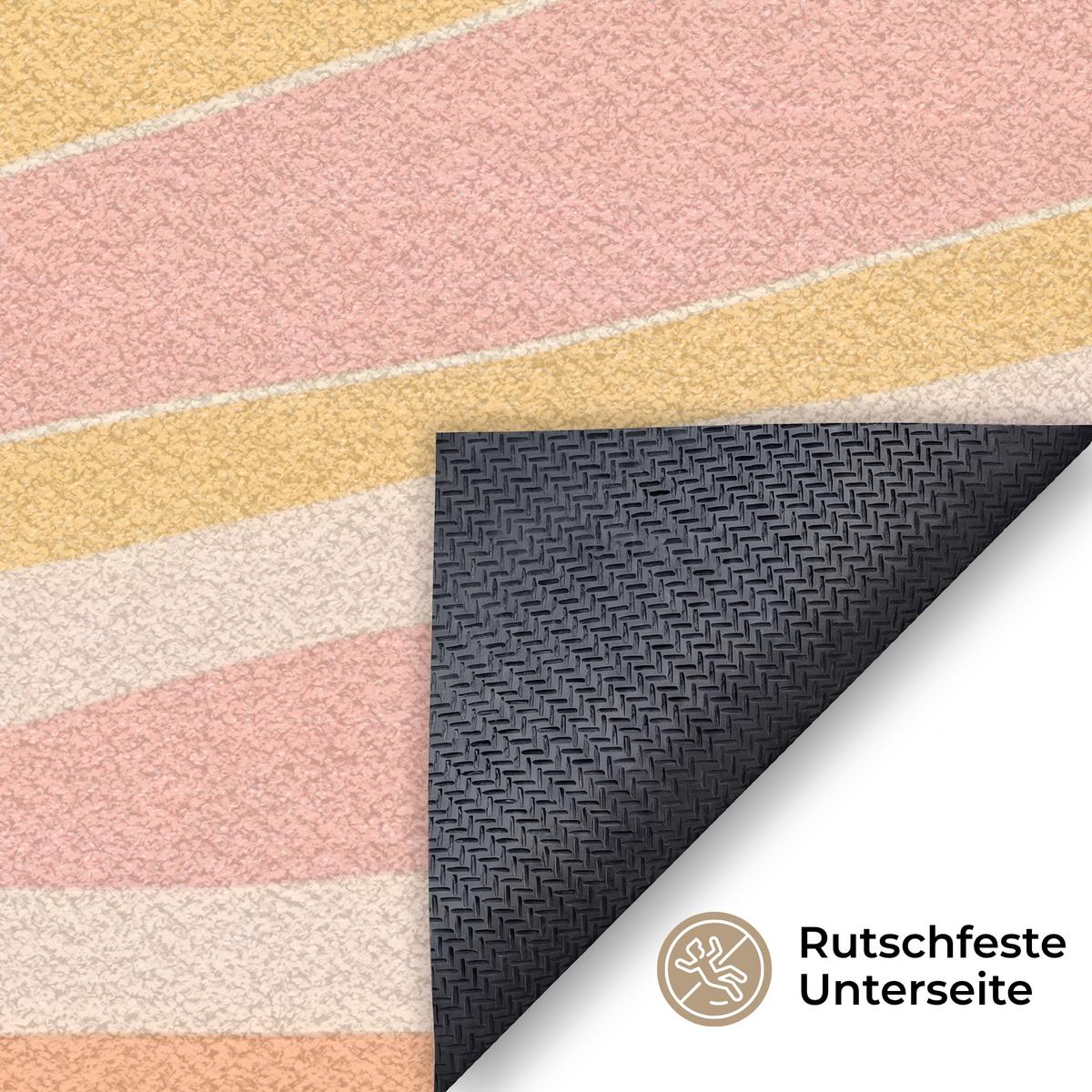 FUSSMATTE Illustration - Sonne - Pastellfarben Sauberlaufmatte 150x90 cm - Hellrosa, Kunststoff (150/0.4cm) - MuchoWow