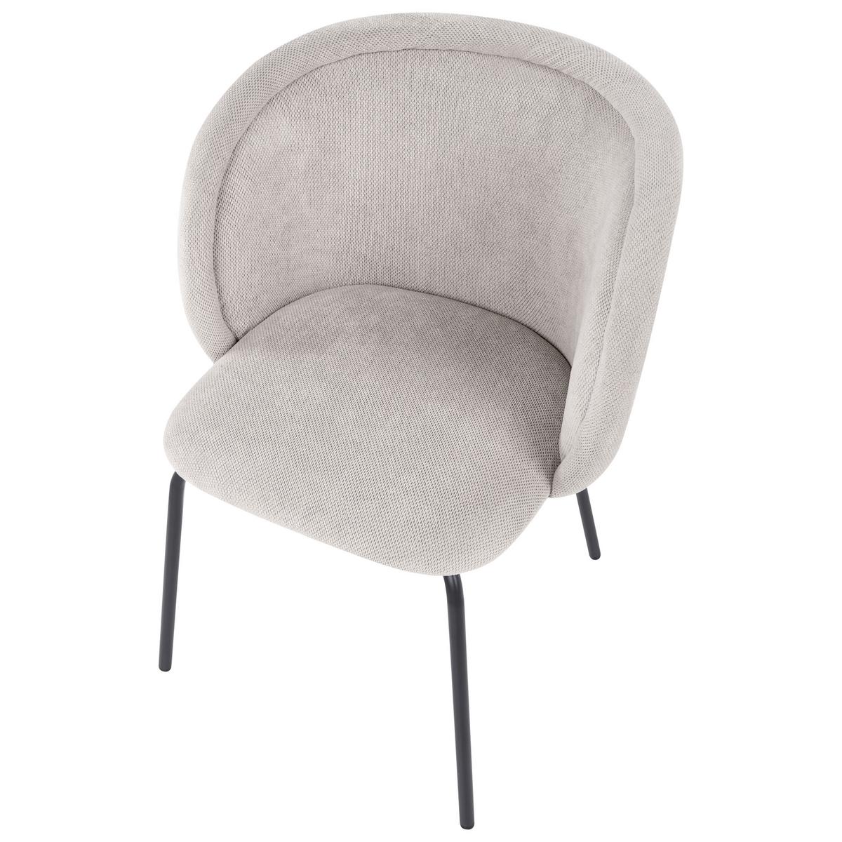 ESSZIMMERSTUHL 2er Set Stoff Cremeweiß Sarasota - Creme, Textil/Metall (60/79/60cm) - Beliani