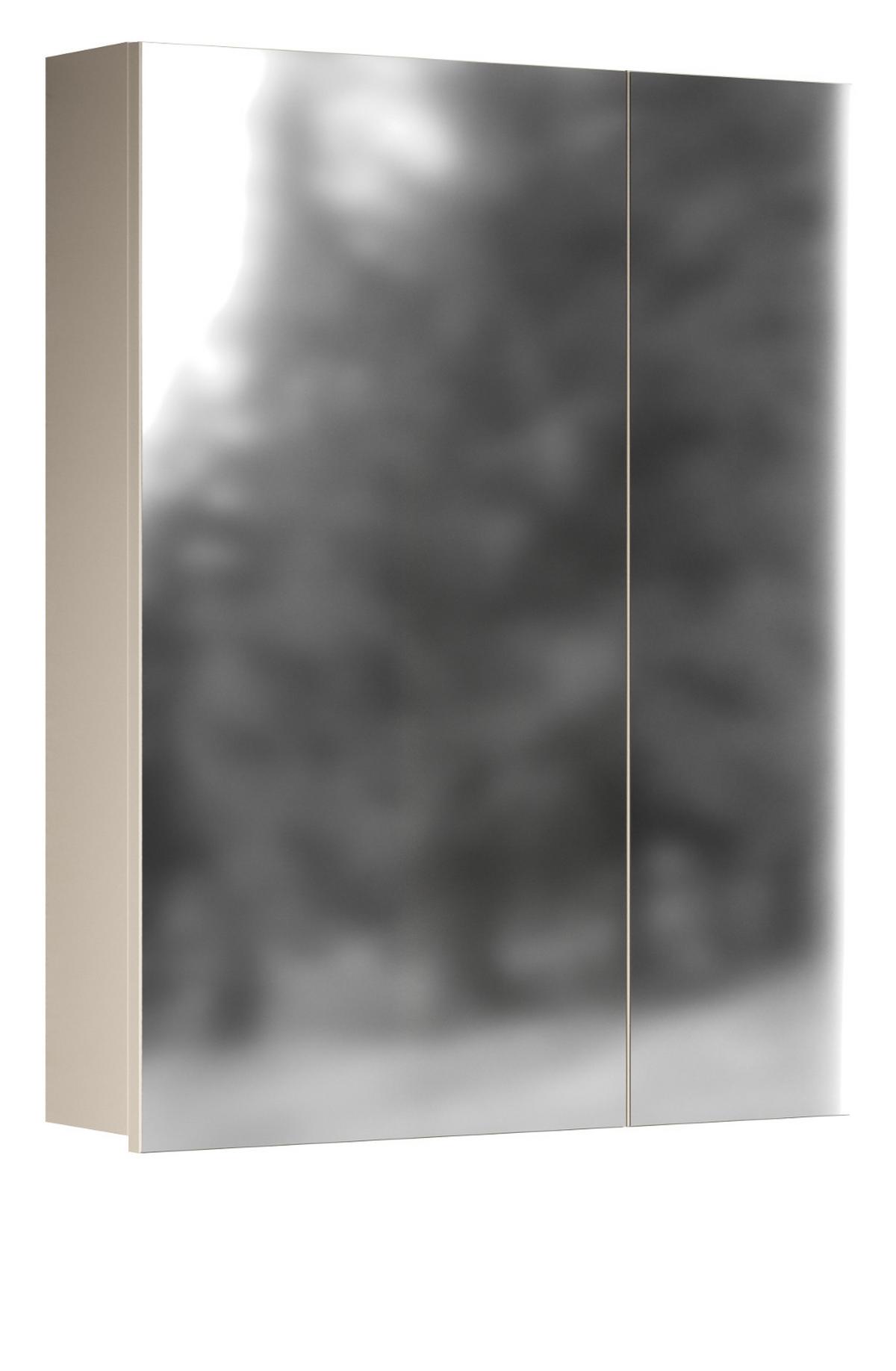 SPIEGELSCHRANK Kaschmir 60 x 77 cm, Badschrank 2-türig - Kaschmir/Silberfarben, Glas/Holzwerkstoff (60/77/17cm) - Top.Furn