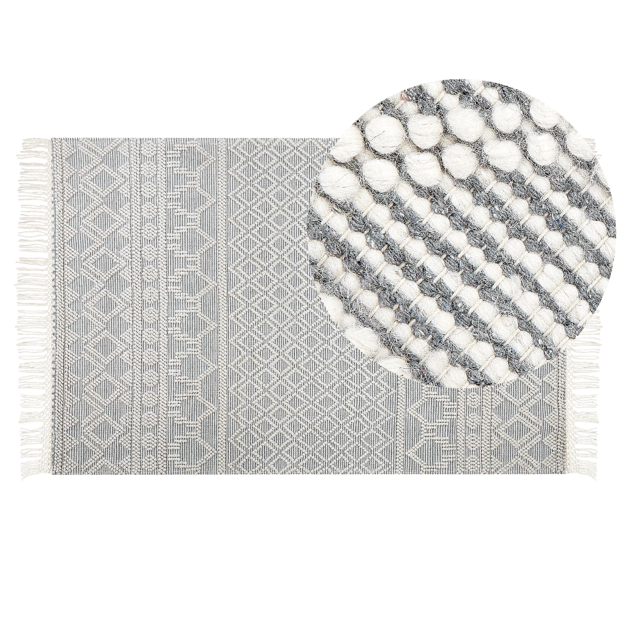 TEPPICH geflochten Solhan 230/160 cm - Beige, Textil (160/230cm) - Beliani