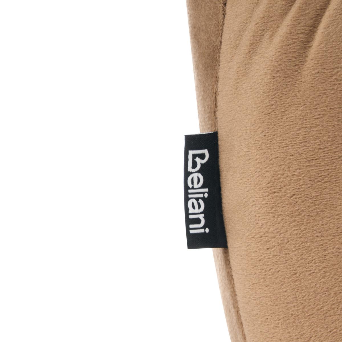POUF Samtstoff Taupe Turley - Taupe, Textil (57/38/57cm) - Beliani