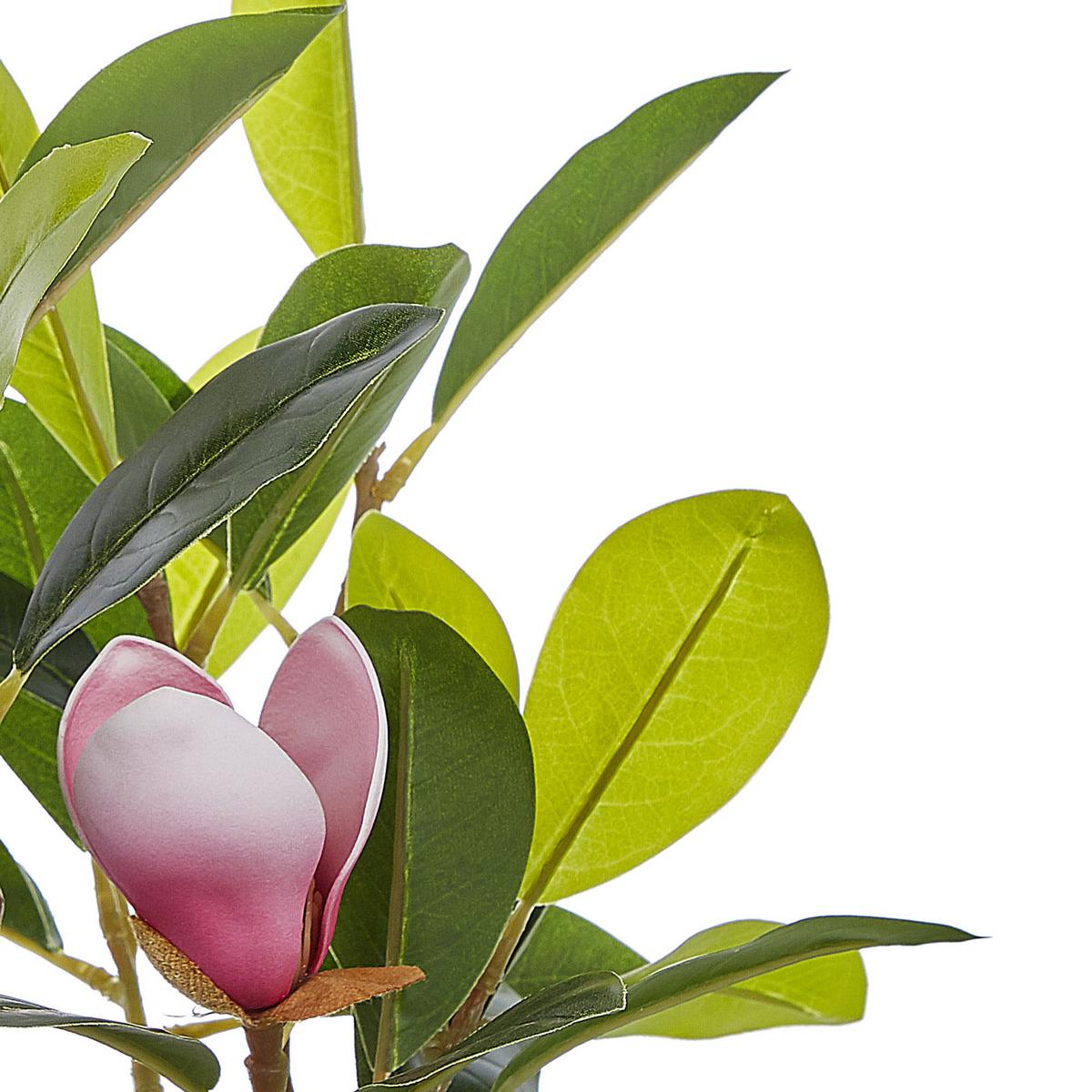 KUNSTPFLANZE im Blumentopf 70 cm Grün/Schwarz Magnolia - Schwarz/Grün, Kunststoff (70cm) - Beliani
