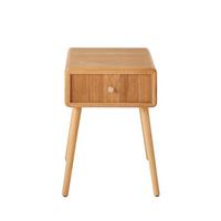 NACHTTISCH mit 1 Schublade und lamellenartiger Front 52/42/35 cm - Eschefarben, Holzwerkstoff (35/52/42cm) - Calicosy