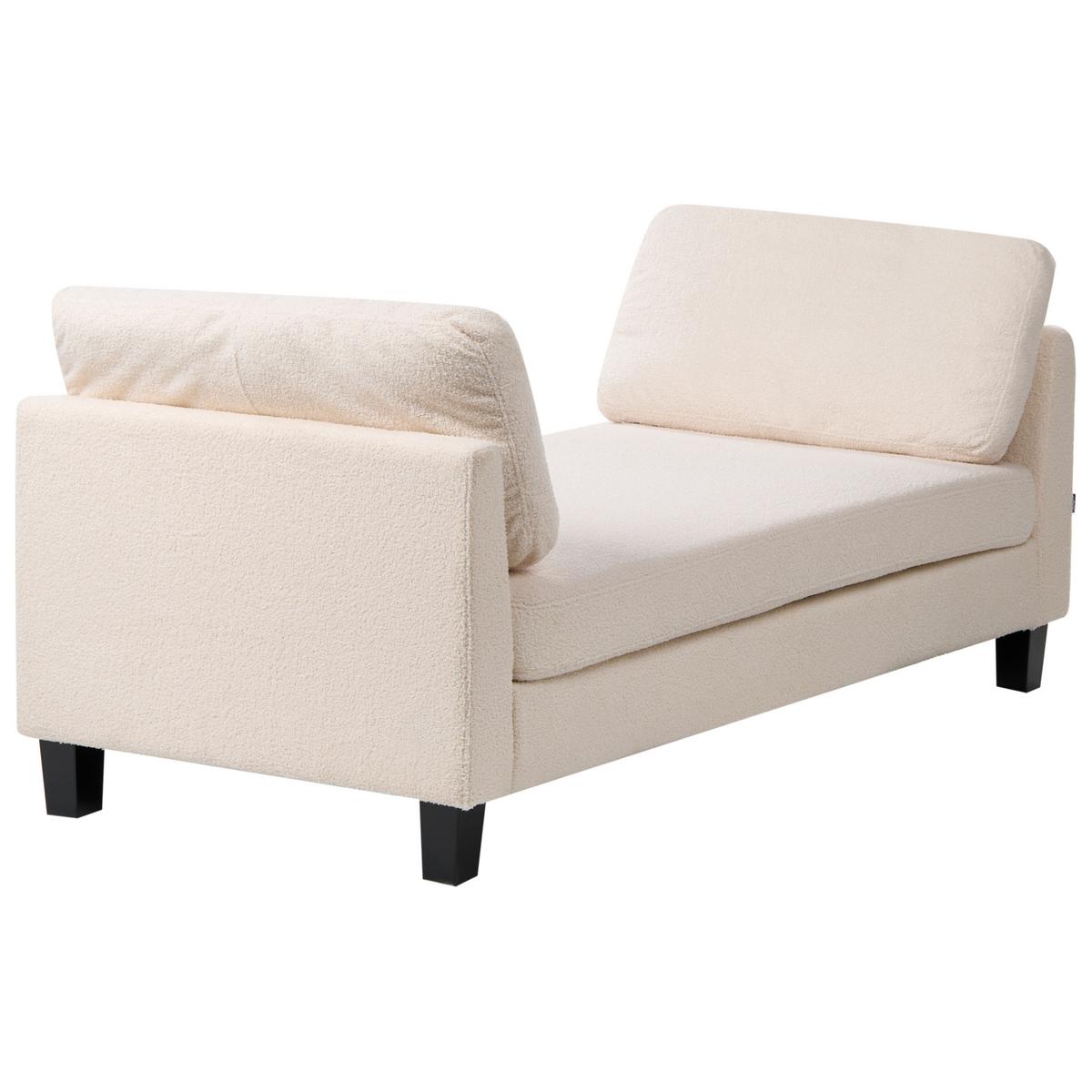 CHAISELONGUE Stoff Cremeweiß Archiane - Creme/Schwarz, Textil (170/60/85cm) - Beliani