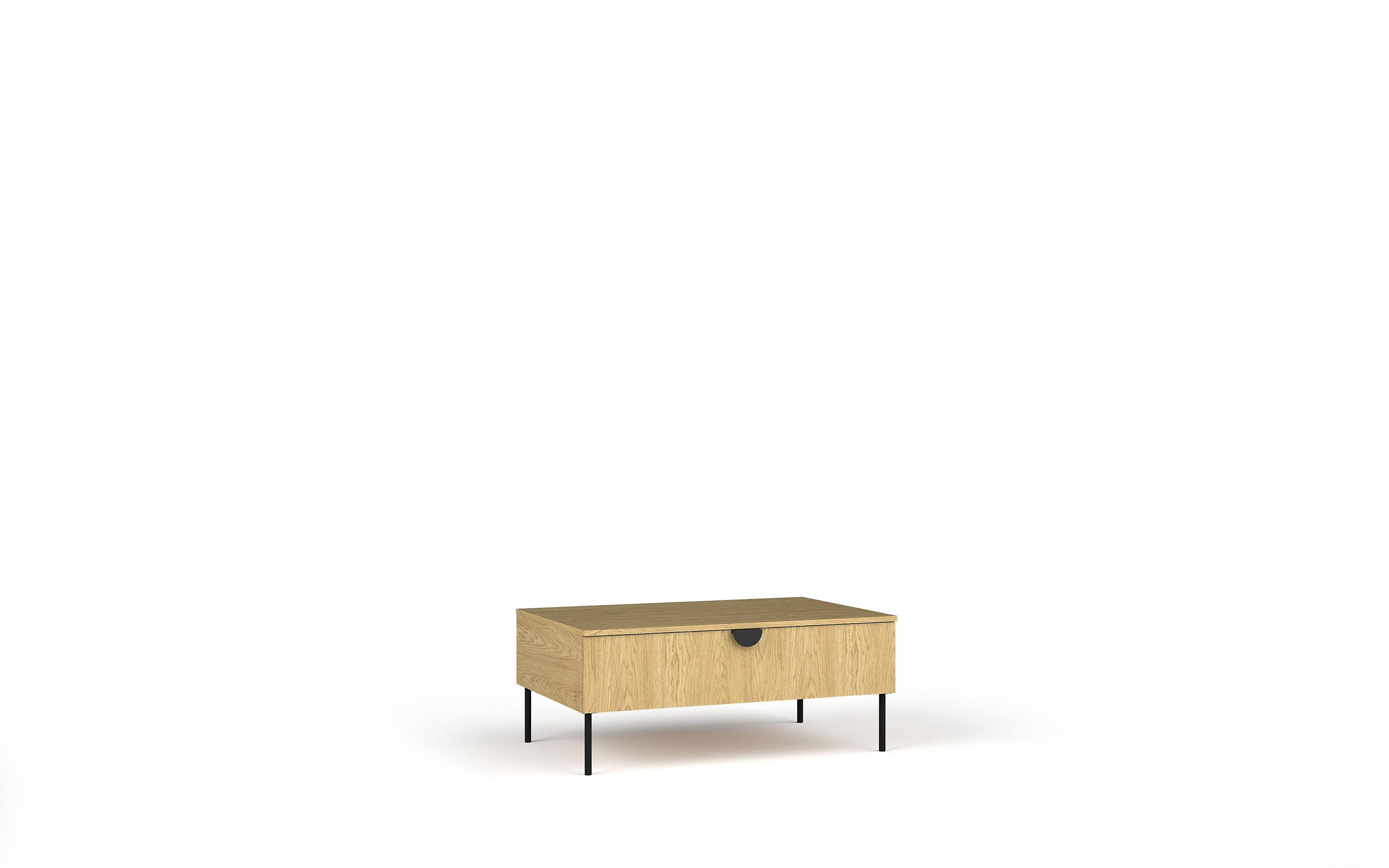 COUCHTISCH Eiche Baltic 100/41,6/66 - Eiche Bianco, Holzwerkstoff (66/100/42cm) - RAUMHIRSCH FURNITURE