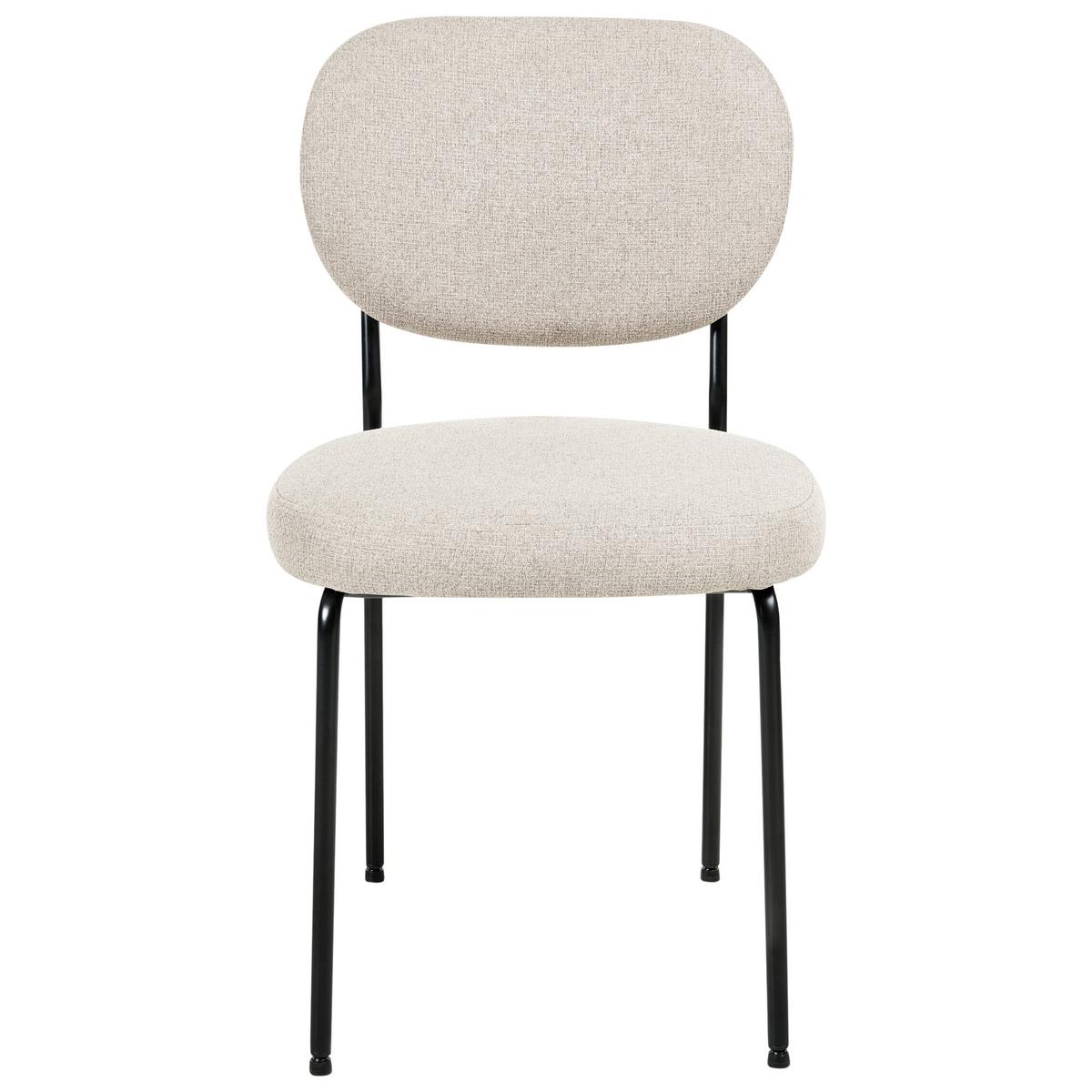 ESSZIMMERSTUHL 2er-Set Stoff Hellbeige Loleta - Beige, Textil (47/84/57cm) - Beliani