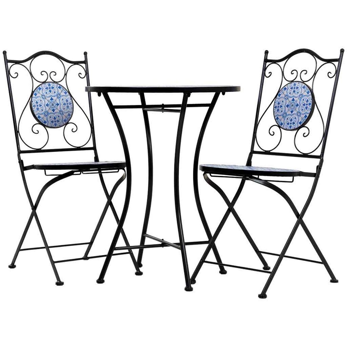 BALKONSET, schwarz, 3-tlg. - Blau, Metall - Wanderlust