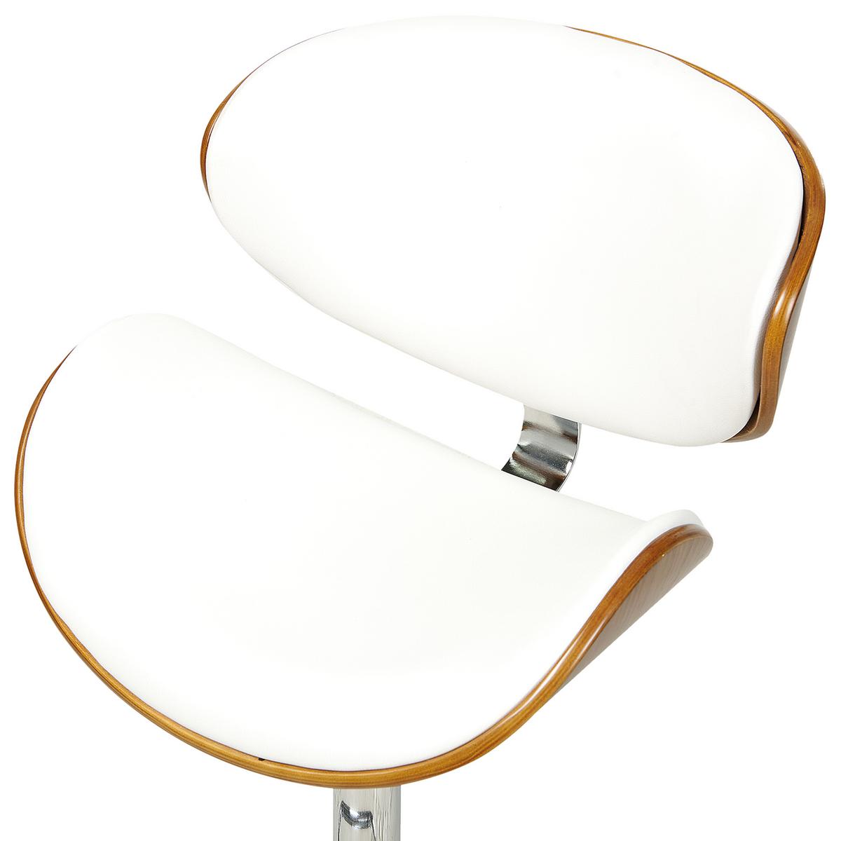 BARSTUHL 2er-Set Kunstleder drehbar Weiß Rotterdam - Weiß, Kunststoff (52/93/45cm) - Beliani