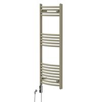 HANDTUCHHEIZKÖRPER elektrisch 500 x 1200 mm Beige Badheizkörper gebogen mit Seitenanschluss mit Heizstab 600W - Beige, Metall (50/120/3cm) - LuxeBath